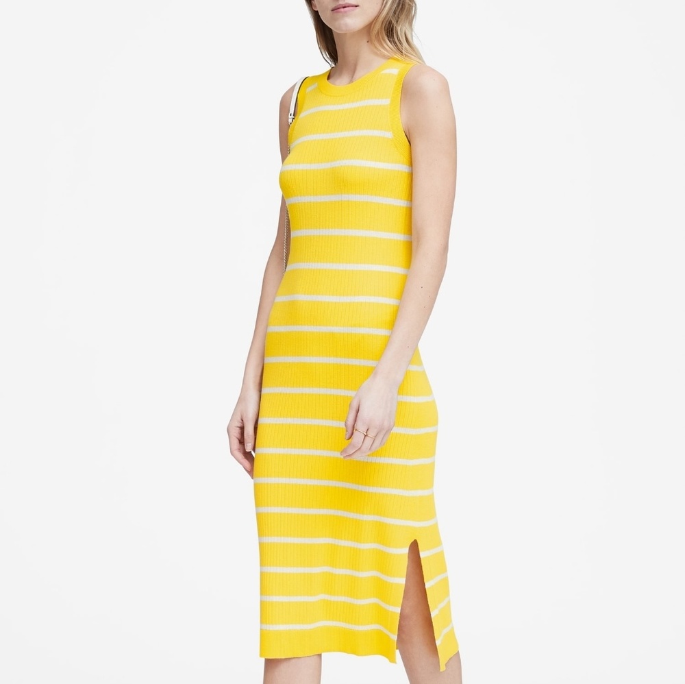 NWT Banana Republic Yellow Striped Knit Dress